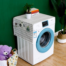 Load image into Gallery viewer, Cotton linen refrigerator washing machine microwave oven cover lattice dust cover hanging bag

