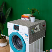 Load image into Gallery viewer, Cotton linen refrigerator washing machine microwave oven cover lattice dust cover hanging bag
