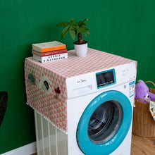 Load image into Gallery viewer, Cotton linen refrigerator washing machine microwave oven cover lattice dust cover hanging bag

