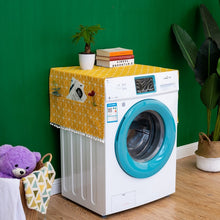Load image into Gallery viewer, Cotton linen refrigerator washing machine microwave oven cover lattice dust cover hanging bag
